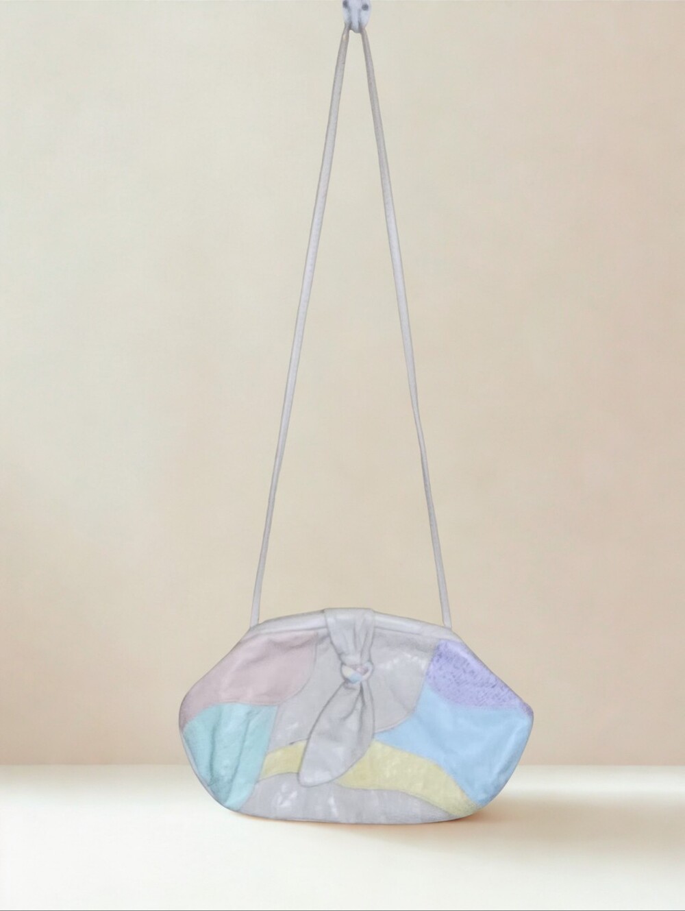 Vintage Park Avenue Pastel Patchwork Leather Crossbody Bag
